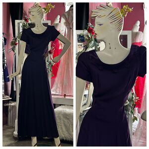 Vintage 90s Y2K Maxi Prom Party Dress Purple Alfred Angelo Bridesmaid XS/S